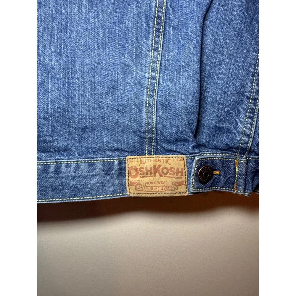 OshKosh Bgosh Kids Medium Wash Denim Trucker Jacket Size 6 Blue Cotton 463-374